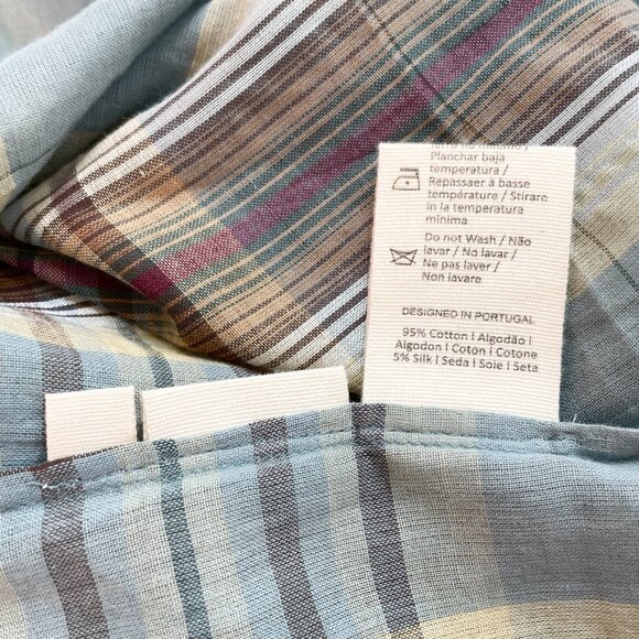 Traces Of Me Tunic Mahi Cotton Silk Plaid Dress Blue Slow Fashion Size Medium - Picture 9 of 11